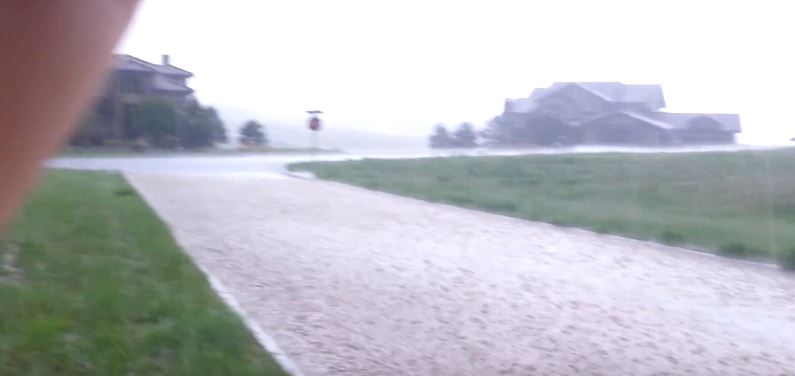 street after heavy rain caused flash flooding